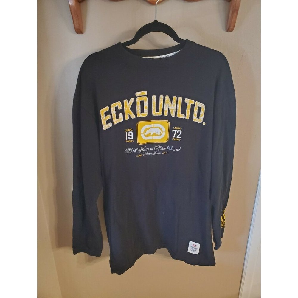 Ecko Unlimited Black and Yellow Long Sleeve Tee